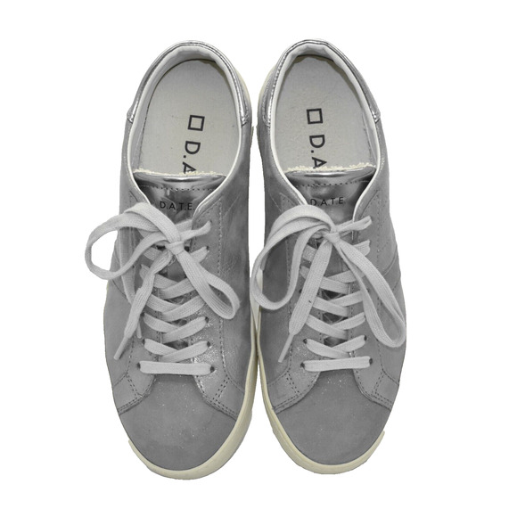 A6 Auth D.A.T.E. Stardust Silver Nubuck Leather Low Top Sneakers Size 6.5 EU 37 - Picture 3 of 6